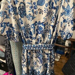 Floral Blue and White Dress